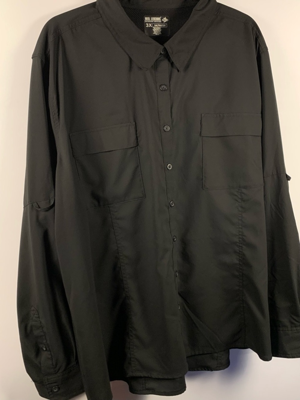 Reel Legends Womens 3X Black Vented Fishing Shirt UPF Long Sleeve Boating - Picture 4 of 13